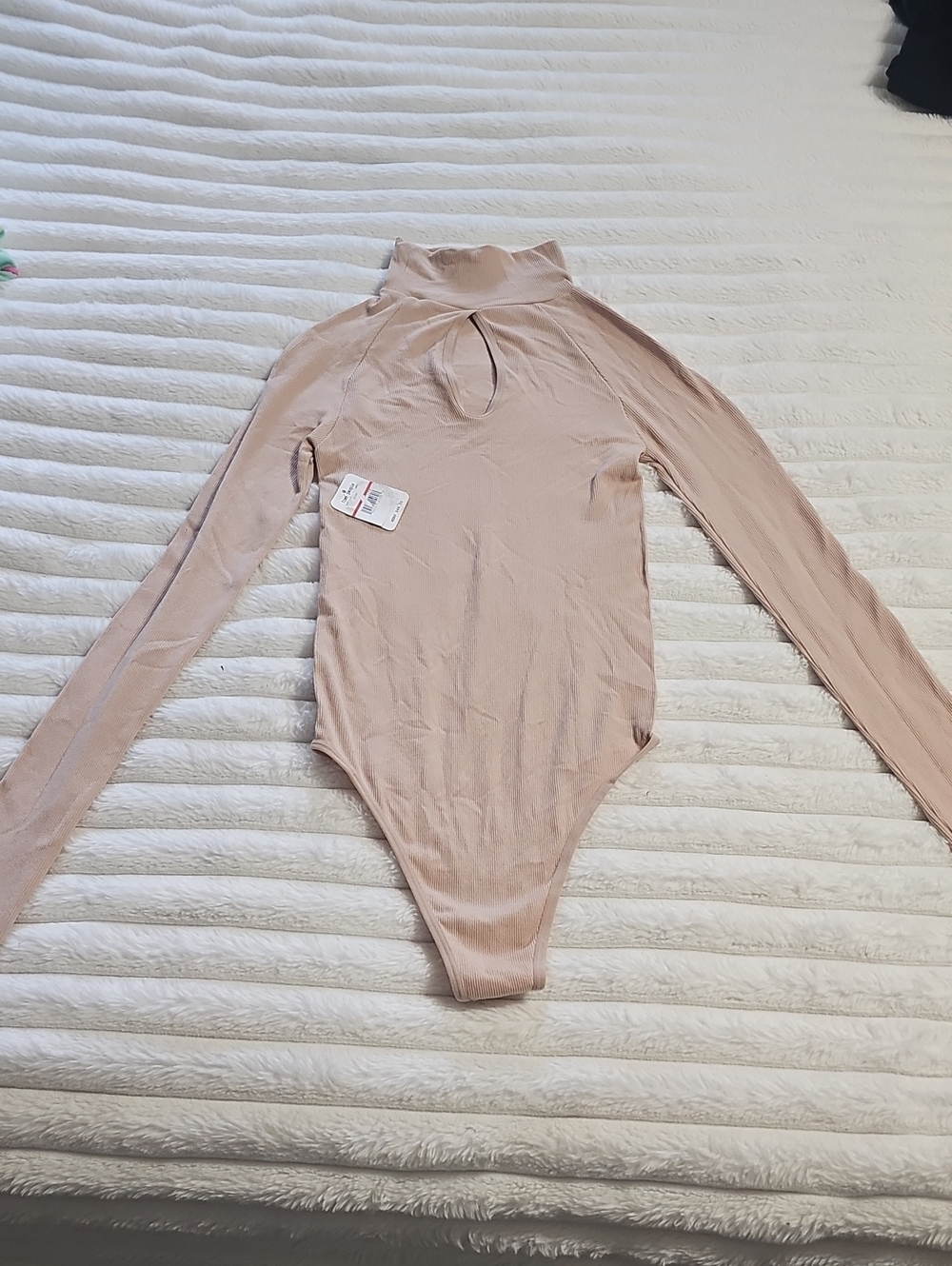Free People Blush Long Sleeve Mock Neck Bodysuit